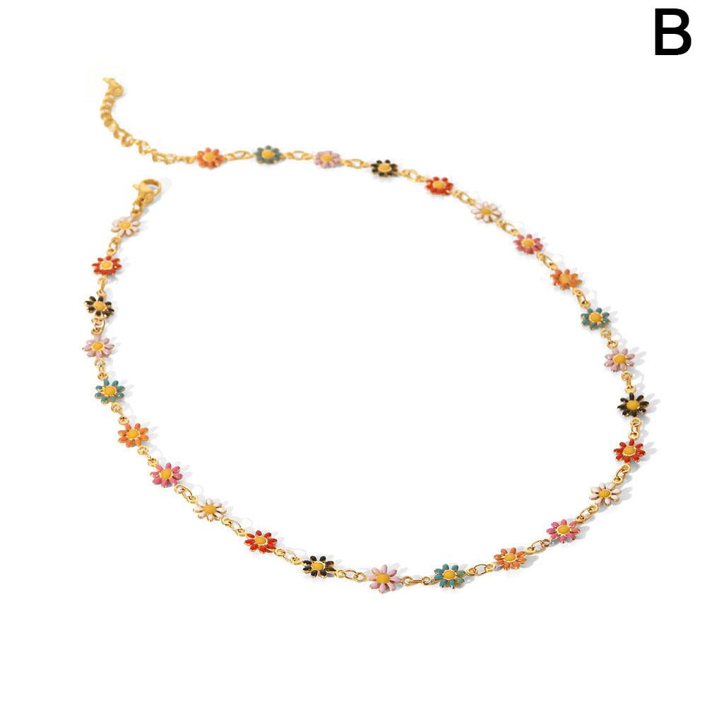 ★daisy★♡14kgf Multilayered Daisy Flower Pendant Necklace 14K Yellow Gold