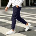 thumbnail image 6 of Lmnyox Joggers for Boys Fall Winter Ankle Cuffed School Trousers Plain Pull On Sweatpants with Pockets, 6 of 9