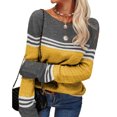 thumbnail image 5 of MKLEKYY Sweaters for Dogs Women's Casual Crew Neck Matching Striped Pullover Sweater, 5 of 5