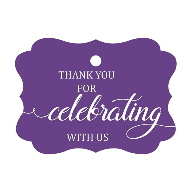 100 Pcs Custom Paper Tags Thank You For Celebrating Wedding Favor Gift Hang Tags