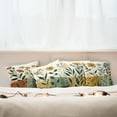 thumbnail image 5 of Ambesonne Flowers Throw Pillow Cover 4 Pack, Grunge Botanical Rural Boho, 24", Amber Emerald Green, 5 of 5