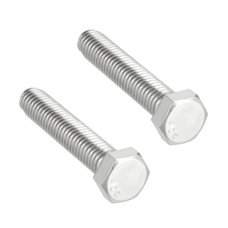 3/8-16x2" 304 Stainless Steel Hex Head Screw Bolts 2pcs