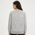 thumbnail image 2 of IWRICH Cute Hoodies for Women Rhinestone Angel Sweatshirts 20s Fashion Casual Tees Grey XXL, 2 of 7