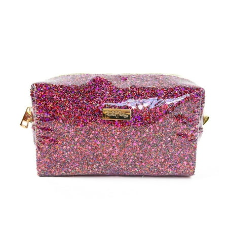 Packed Party Glitz & Glam Pink Glitter Cosmetic Bag 8 L x 4.5 H x 3 W Model PP436-G2