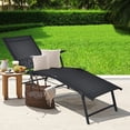thumbnail image 3 of Gymax Outdoor Adjustable Chaise Lounge Chair Patio Beach Folding Recliner Lounge Black, 3 of 8