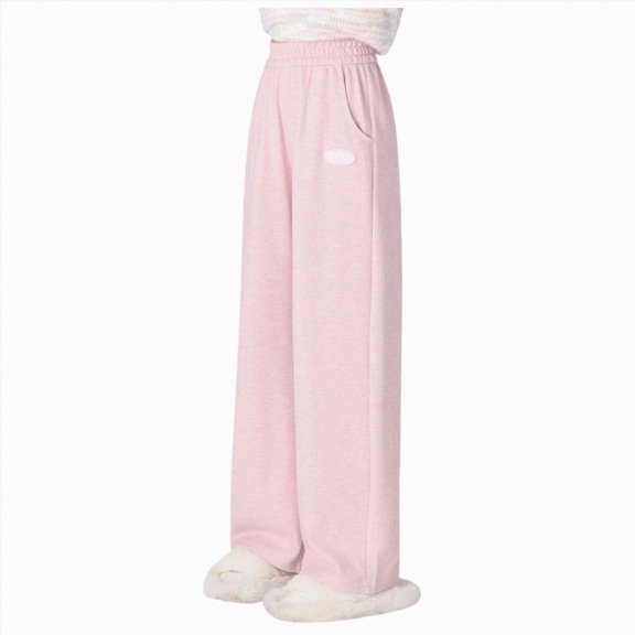Splozh Wide Leg Pants Girls Girl's Baggy Sweatpants Lightweight Straight Leg Athletic Pants with Pockets Fall 2026 Straight Leg Pants Long Pants,Pink,5-6 Years