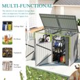 thumbnail image 4 of DECMAY Metal Outdoor Garbage Bin Shed, 54 Cu.Ft Storage for 2 Trash Cans, Galvanized Steel, Light Gray, 4 of 27