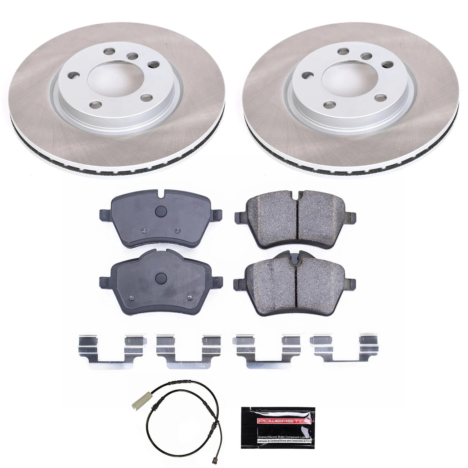 PowerStop Front Semi-Coated Rotor and Low-Dust Ceramic Brake Pad Kit SC6665