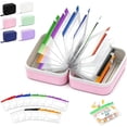 thumbnail image 2 of A8 Waterproof Pill Organizer Set, Reusable Pouches Large Waterproof Pill Set 14 Color Coded, Travel Pouch in 3 Ring Binder A8 Pills Zippered Organizer Portable for Purse Daily(Black,14 Bags),Pink, 2 of 9