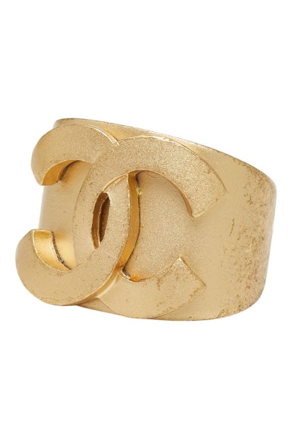 Pre-Owned Chanel Coco Mark Ring, Gold Plated, 01C, Women's CHANEL