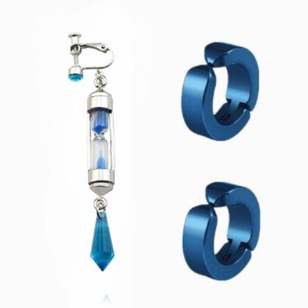 Pendientes Unisex Anime The Case Studio of Vanitas Cosplay Prop, Clips para las orejas, joyería de tachuelas, regalos, colgantes de reloj de arena, accesorios