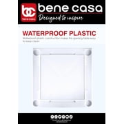Bene Casa 4-Player Game Table with Built-In Racks and Drink Holders, White