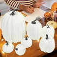 thumbnail image 5 of Mornei 7 Pieces Fake Pumpkins Model Cute Harvest Decorative DIY Small Rustic Artificial White, 5 of 7