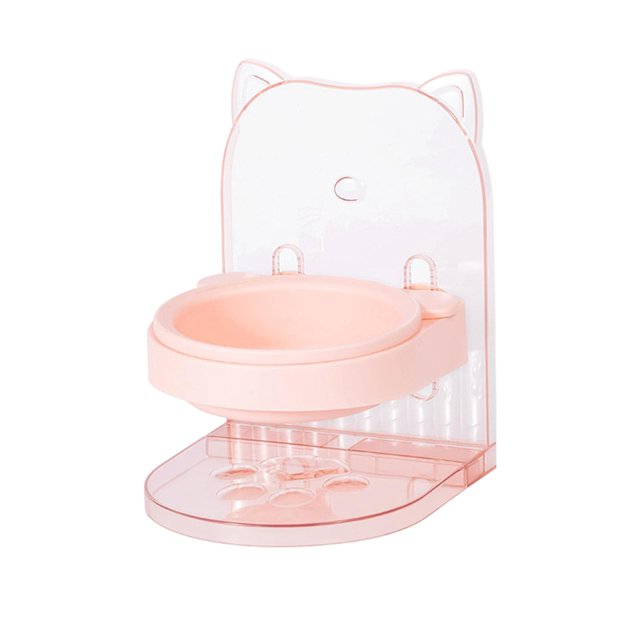 Cuenco para gatos de interior, plato de alimentación ajustable portátil para perros, plato grande, suministros de alimentación y riego para , Rosado