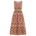thumbnail image 2 of BLTIBY Summer Dresses for Women Flowy Casual Round Neck Sleeveless Printed Midi Dress Beach Vacation Sundresses with Pockets Orange XL, 2 of 3