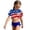 Z1 Blue, variant on Big Girls One Piece Swimsuit July 4th American Flag Patriotic Print Bikini for Summer Independence Day Wear