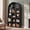 Black, variant on Finmind 71" Tall 5‑Tier Arched Bookcase, Vintage Open Display Bookshelf with Rustic Wood Finish for Living Room, Office, Bedroom, Brown