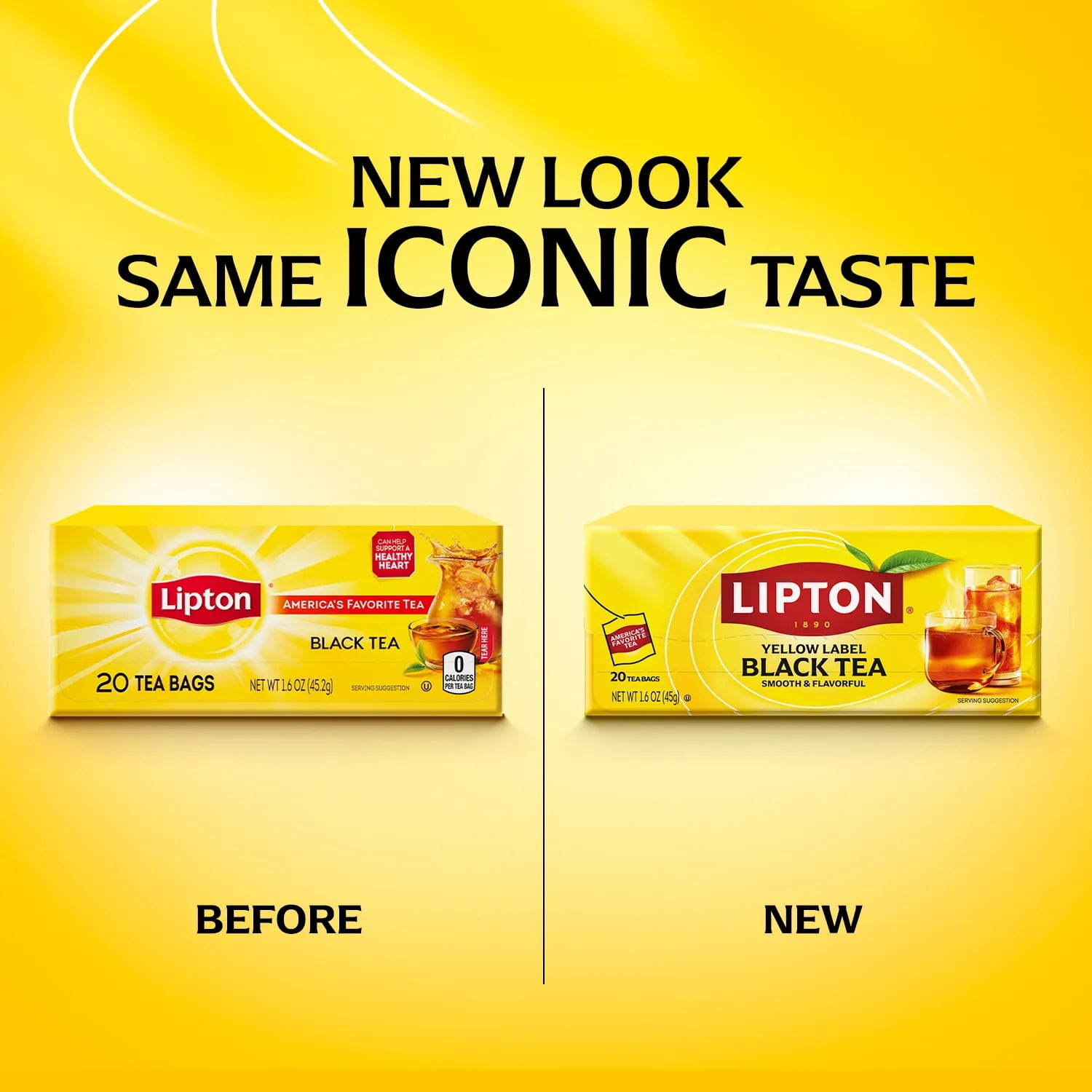 Lipton Black Tea Bags, 20 Count, Pack of 12