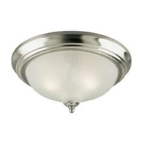Westinghouse 6430500 Two Light Indoor Flush Mount Ceiling Fixture, Brushed Nickel with Frosted Swirl Glass