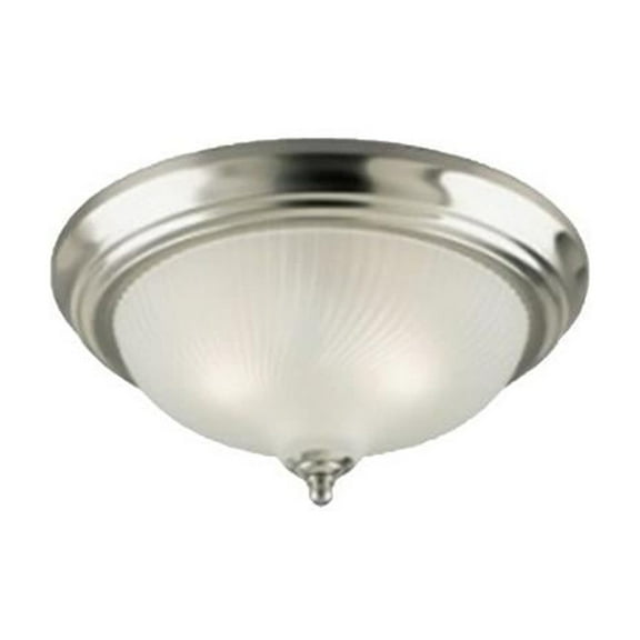 Westinghouse 6430500 Two Light Indoor Flush Mount Ceiling Fixture, Brushed Nickel with Frosted Swirl Glass