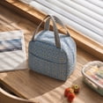 thumbnail image 6 of Yhmxh Tweed Insulated Lunch Bag, Reusable Thermal Lunch Tote Bag with Front Pocket & Double Hand Strap, Leakproof Cooler Lunch Box for Adults Work Office Picnic Travel, Portable Food Storage Handbag, 6 of 6