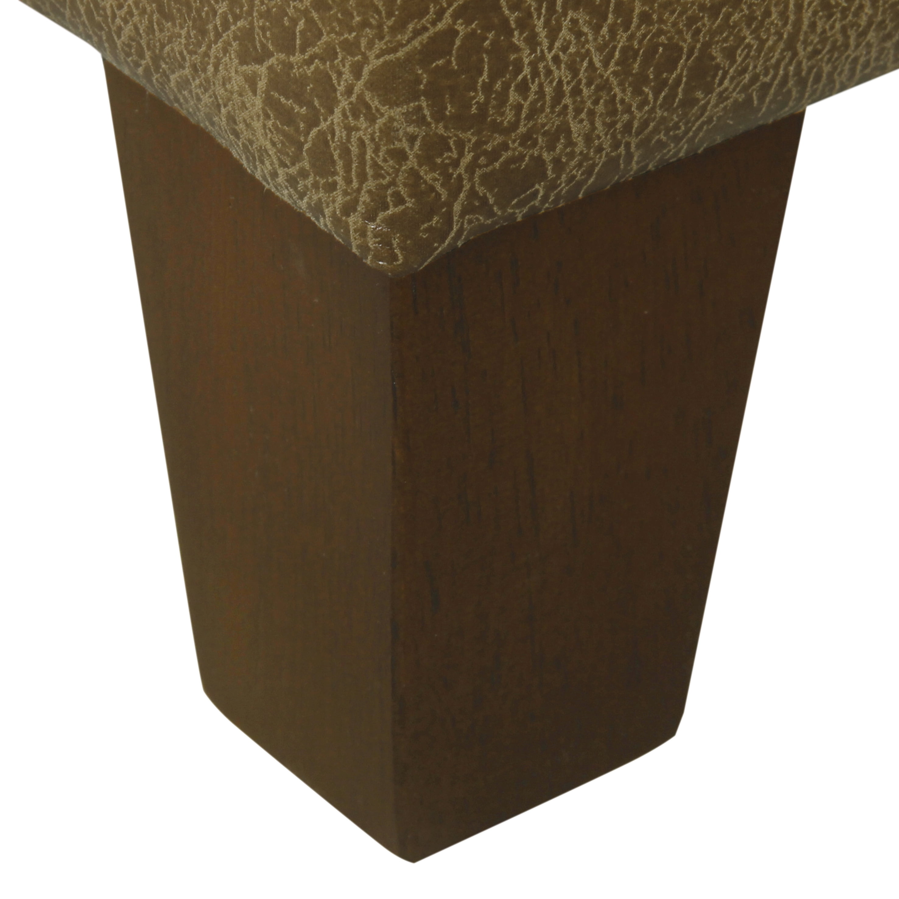 HomePop Luxury Transitional Faux Leather Storage Ottoman in Distressed Brown