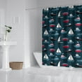 thumbnail image 5 of Maritime Theme Bathroom Curtain 72x84 Inches, Sailboat and Anchor Pattern on Waterproof Polyester Fabric, Easy to Hang with Hooks, Perfect for Coastal or Beach Bathrooms, 5 of 5