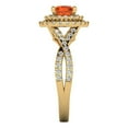 thumbnail image 3 of 1.3125 ct Round Cut Simulated Red Diamond Halo Engagement Ring for Women in 18K Yellow Gold, 3 of 5