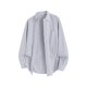 thumbnail image 3 of Blusa y camisa de manga larga con cuello vuelto para hombre, color liso, con botones y cuello vuelto, cárdigan de manga larga, blusa de poliéster para hombre, 3 of 9