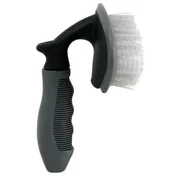 Carrand 93027 3 In W Tire Brush, 5 In L Handle, 5 1/4 In L Brush, Gray/White,