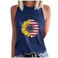 thumbnail image 2 of CFLVAEK Fashion Sunflower American Flag Tank Top for Women 4th of July Round Neck Shirts Summer Casual Sleeveless Tanks Independence Day Patriotic Tank Top XL, 2 of 4