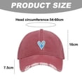 thumbnail image 2 of Gorra de béisbol con parte superior suave y ajustable con forma de corazón y agujero retro para mujer, de 54 a 60 cm de circunferencia, con ala ancha, 2 of 5