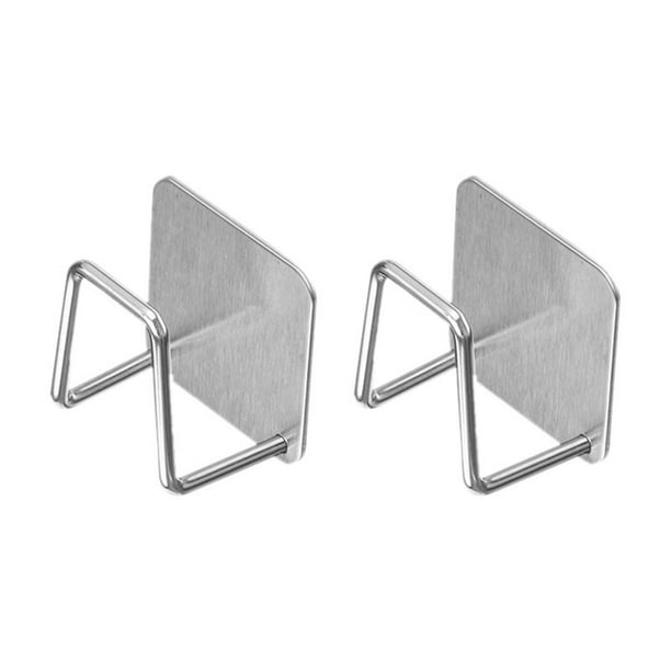 2 soportes para esponja para fregadero de cocina, resistentes al óxido y al agua, para colgar debajo plata