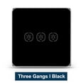 thumbnail image 1 of Tuya ZigBee Light Smart Switch Home Office Control táctil inalámbrico Interruptor de lámpara WiFi Panel de control inteligente, Negro, 3 bandas Advancent EL001893-06B, 1 of 2