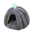 thumbnail image 4 of Nido para gatos semicerrado, acogedor, con forma de calabaza de invierno, colchón para mascotas Gris oscuro, 4 of 8