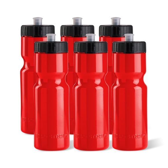 Paquete De 50 Botellas De Agua Deportivas Fuertes, Paquete De 6, Botellas De Plástico Reutilizables Sin Bpa De 22 Oz Con Tapa Superior Extraíble, Fabricadas En Ee. Uu., Aptas Para Lavavajillas En La R
