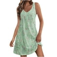 thumbnail image 2 of Njagoc3 Womens Sleeveless Light Green Floral Flowy Mini Dress for Summer Casual & Leisure, 2 of 6