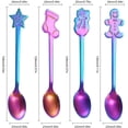 thumbnail image 4 of Cuchara Navideña Acero Inoxidable - 4 cucharas pequeñas para cubiertos, cucharas de café,Juego de cucharas de flores de calidad alimentaria para suministros para fiestas navideñas, decoraciones de mes, 4 of 5