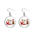 thumbnail image 1 of Wales National symbol Landmark Pattern Ear Dangle Silver Drop Earring Jewelry Woman, 1 of 3