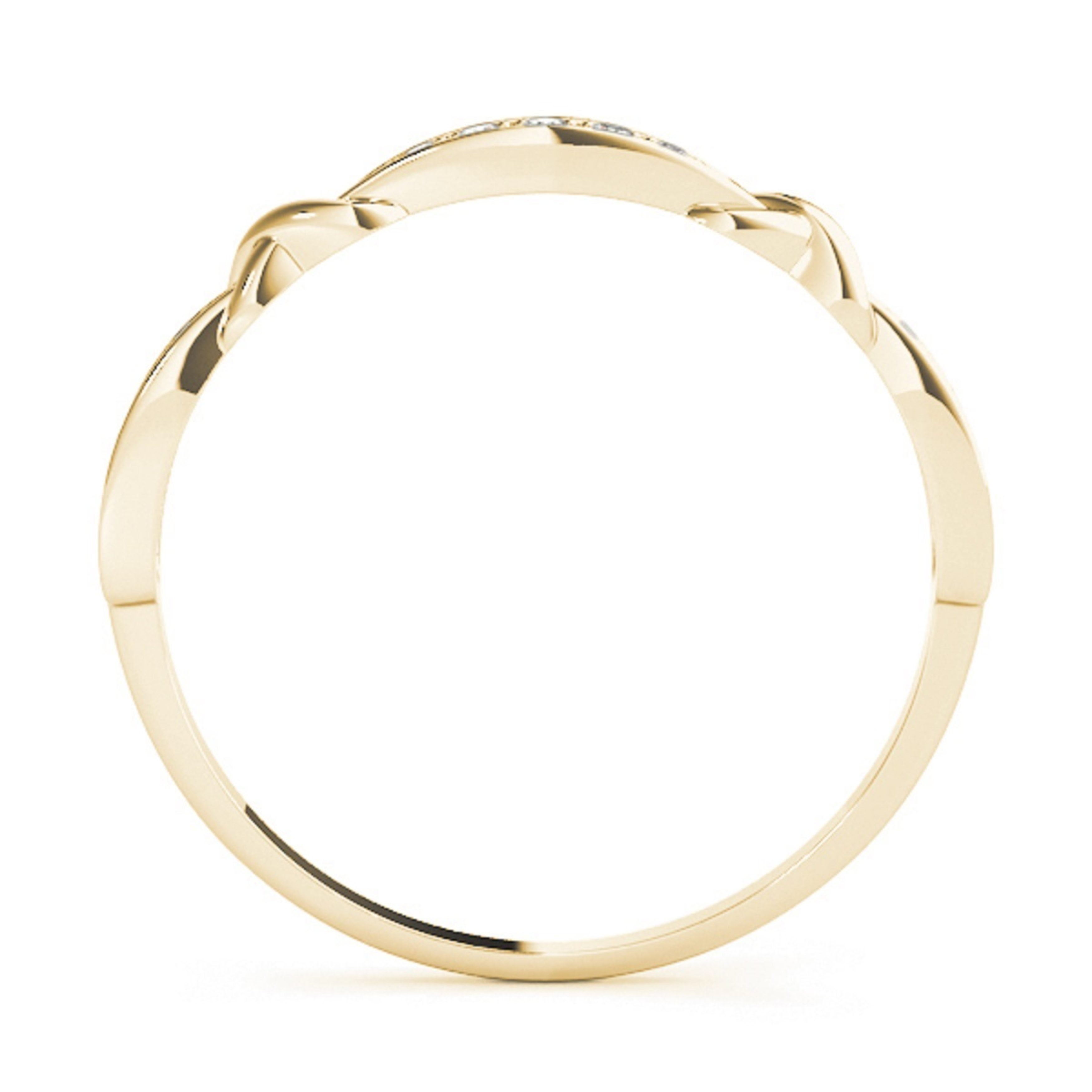 AoneJewelry 10K Round Diamond Wedding Band In Solid Rose, White & Yellow Gold