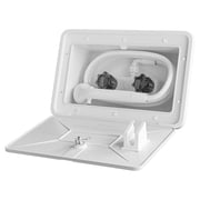Leisure Coachworks RV Exterior Shower Box Kit ABS Hose Camper Trailer Cowboy Shower (White)