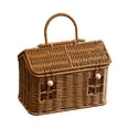 thumbnail image 2 of CasaChic Handcrafted Woven Rattan House-Shaped Basket, Picnic Storage Basket, Versatile for Outdoor Gatherings & Home Decor, 2 of 8