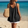 thumbnail image 6 of Ltctricy Womens Halter Denim Tops Summer V Neck Sleeveless Tank Tops Flowy Peplum Blouses Loose Vacation Beach Outfits, 6 of 6