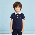 thumbnail image 2 of YOUYEDIAN Back to School Polo Shirt for Toddler Boys Kids Preppy Short Sleeve Collared School Uniform Soft Cotton T Shirts, 2 of 5