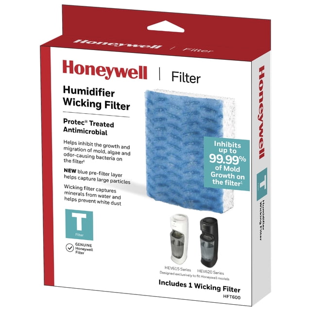 Humidificador Honeywell con filtro absorbente tipo T para HEV615 y HEV620