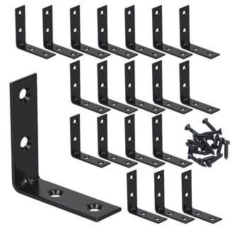 Lot L-Shaped Bracket Corner Brace Silver Stainless Steel Right Angle w/ Screws Lot L-Shaped Bracket Corner Brace Silver Stainless Steel Right Angle w/ Screws