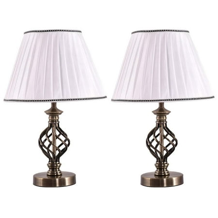 Set Of 2 13 Antique Brass Bedside Table Lamp W Led Bulb Office Bedroom Light Walmart Canada
