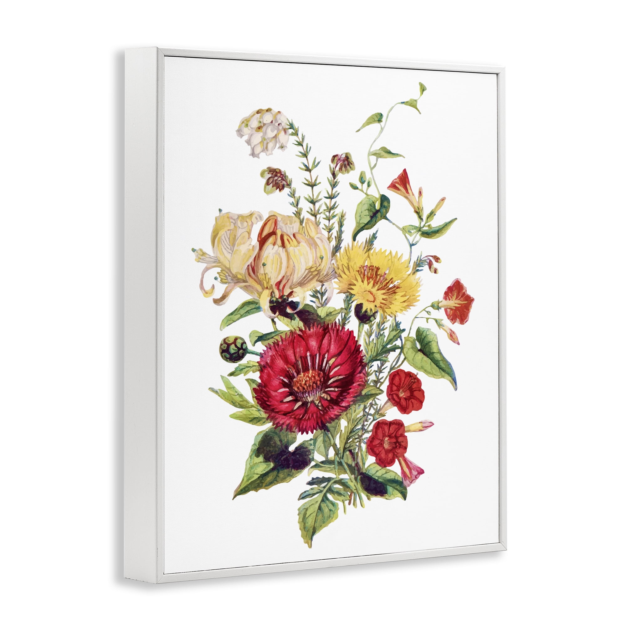 Bundle Of Wild Florals White Framed Giclee Art, design by Lettered and Lined