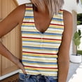 thumbnail image 2 of Bovemsi Camisole Tops for Women Women's Summer V Tie Button Stripe Printed Strip Fabric Loose Casual Tank Top Basic Tanks, 2 of 5