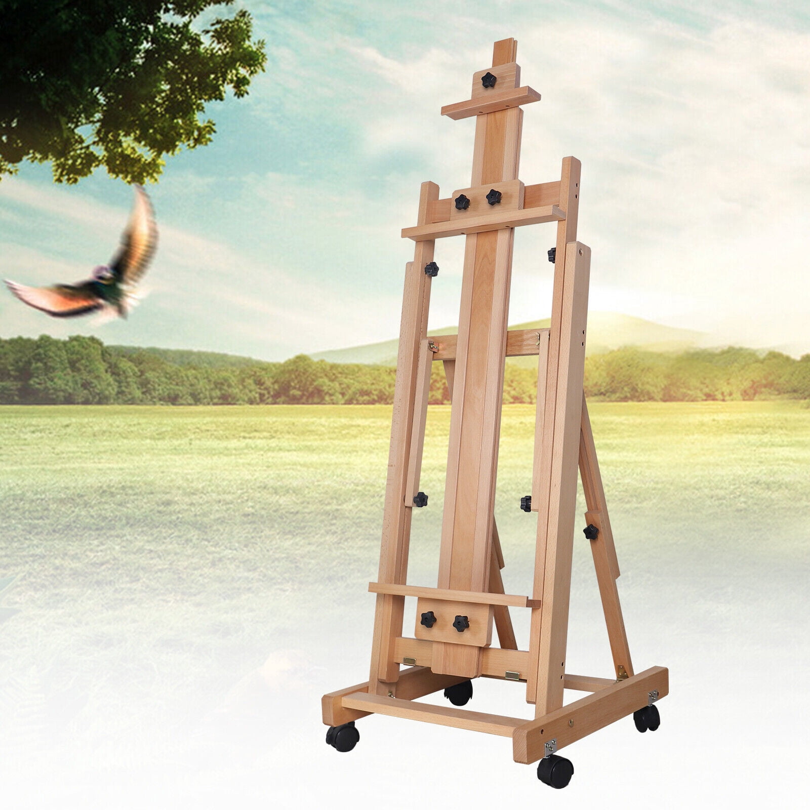 Large Artist Easel H-Frame Wood Painting Art Easel Stand Studio Heavy-Duty for homes, drawing rooms